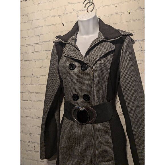 Yoki fitted two toned soft peacoat large - Picture 2 of 7